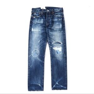 LEVI'S 501 Japan Made & Crafted Selvedge Big E Rip & Patch 34x32